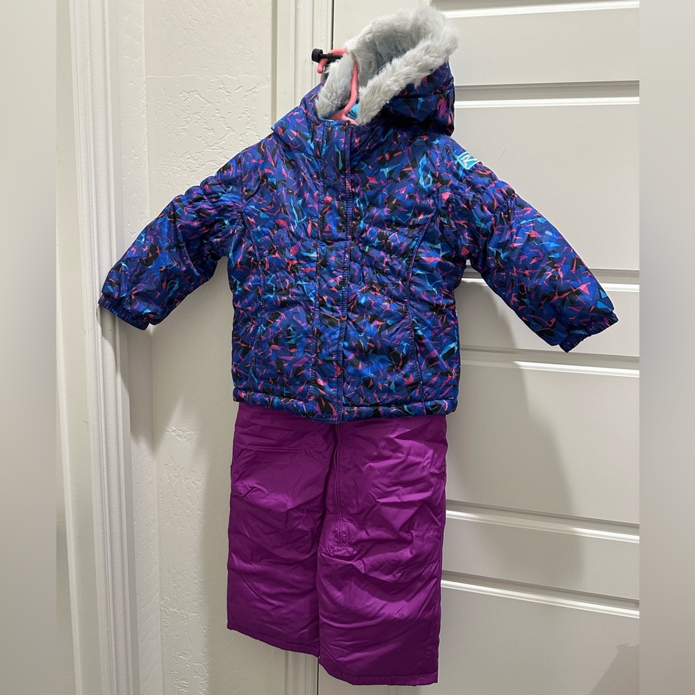 Infant snowsuit (puffer coat and adjustable snow bib), size 24mo.